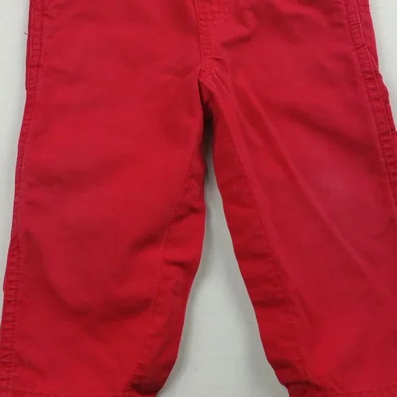 OshKosh B'gosh Red Bib Overalls Baby Boy - Picture 5 of 11